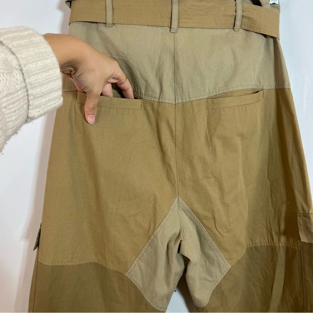 Mes Demoiselles Bendan 100% Cotton Cargo Patchwork Paperbag Designer Pants EU 36 - Picture 8 of 10